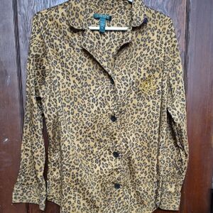 Lauren Ralph Lauren Leopard Print Pajama Top